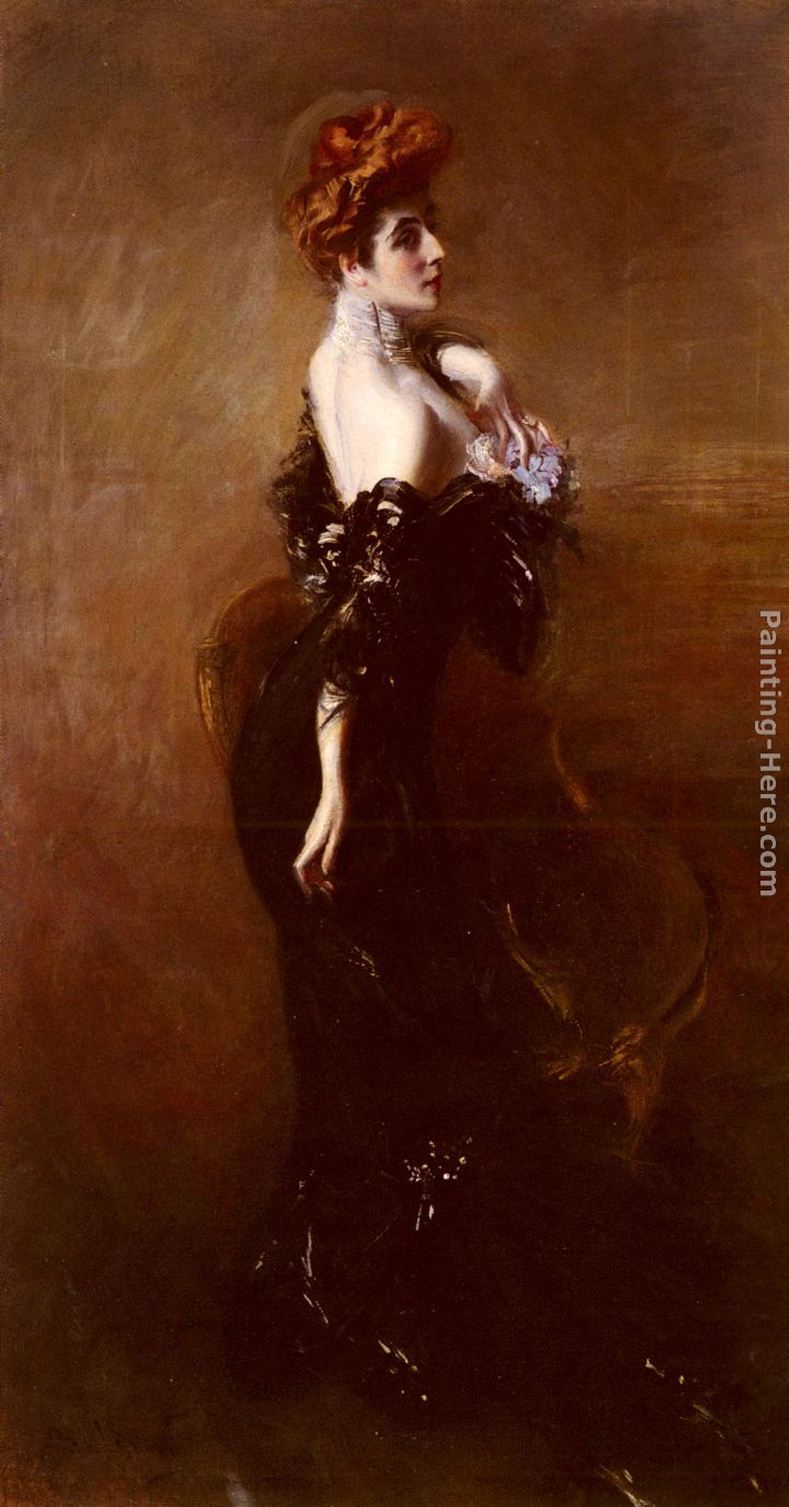 Portrait Of Madame Pages In Evening Dress painting - Giovanni Boldini Portrait Of Madame Pages In Evening Dress art painting